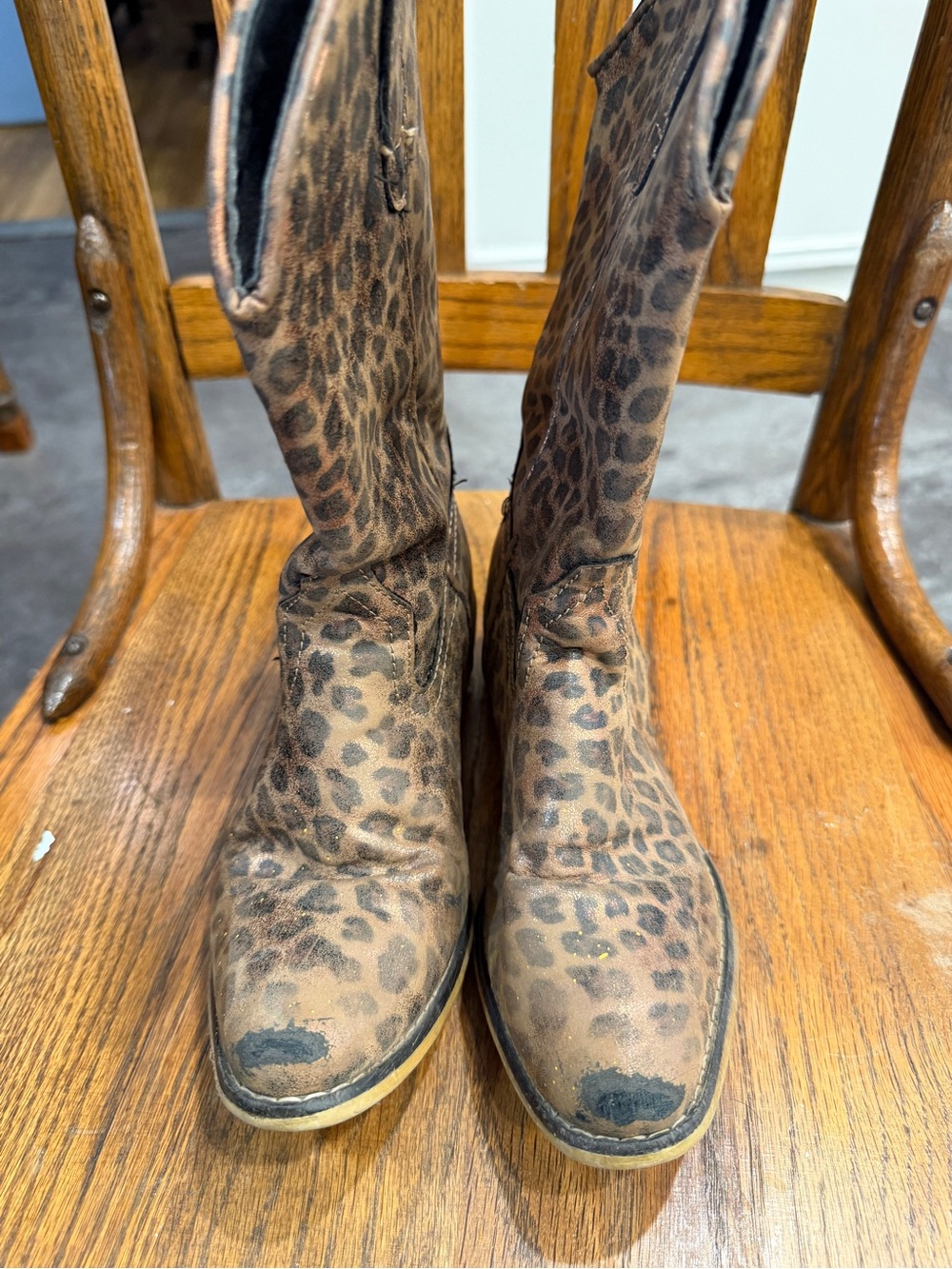 Roper Leopard Print Kids Mid-Calf Boots - Brown